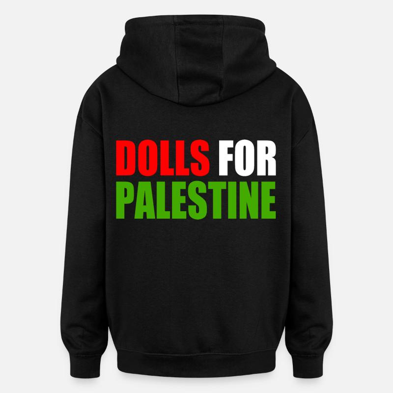 dolls for palestine - Sweat à capuche oversize unisexe - noir