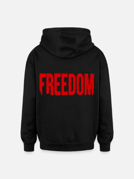 Freedom - Oversized Unisex Hoodie - Schwarz
