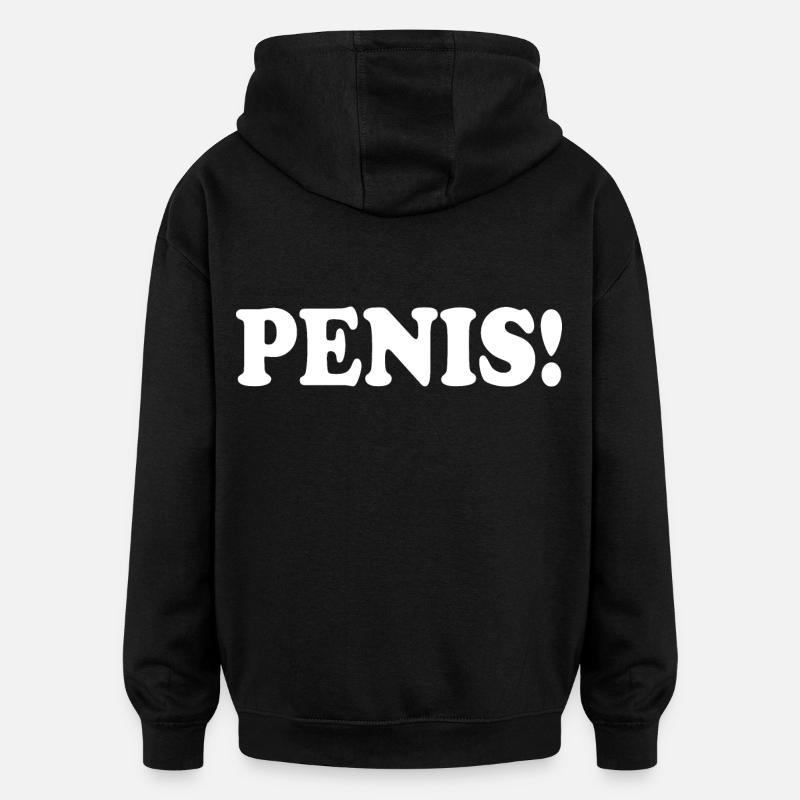 Penis - Sweat à capuche oversize unisexe - noir