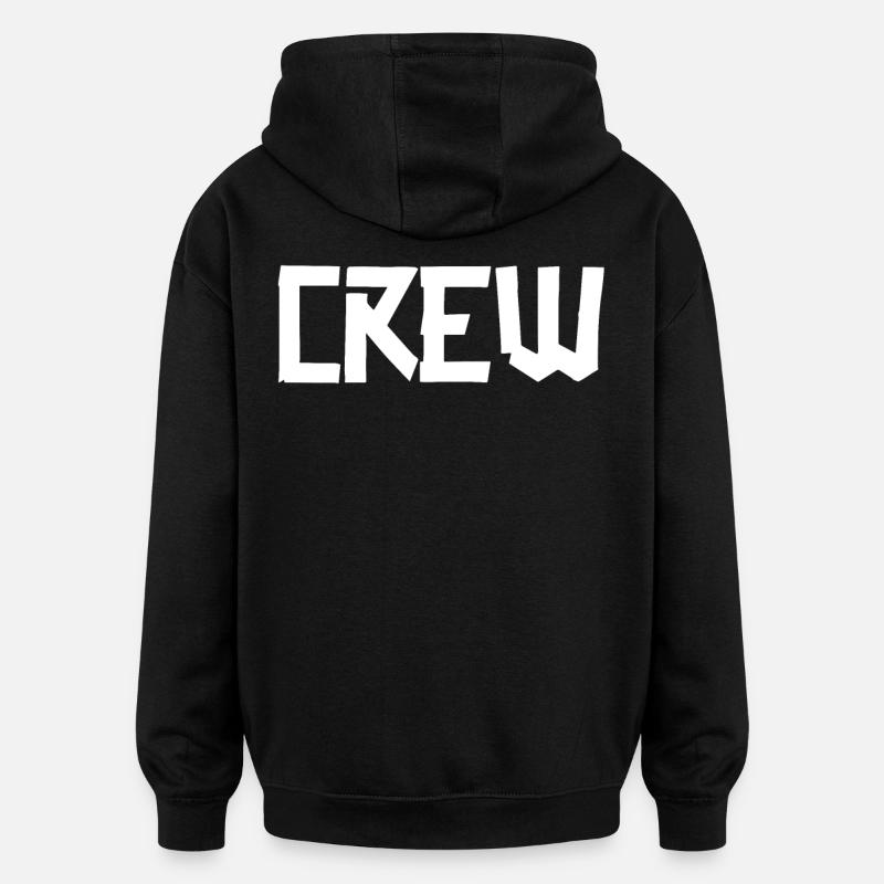 Crew Gaffer BIG White - Oversized Unisex Hoodie - black