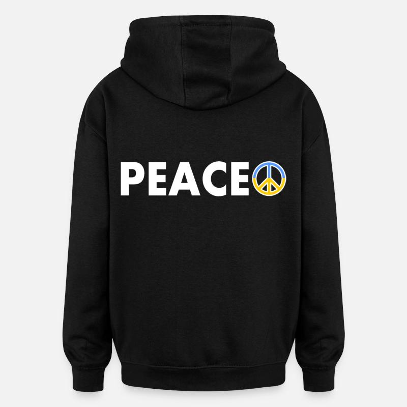 peace - Sweat à capuche oversize unisexe - noir