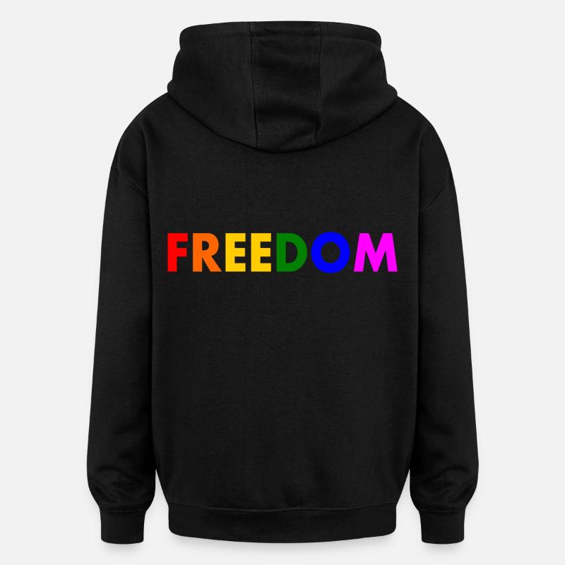 Freedom - Sweat à capuche oversize unisexe - noir