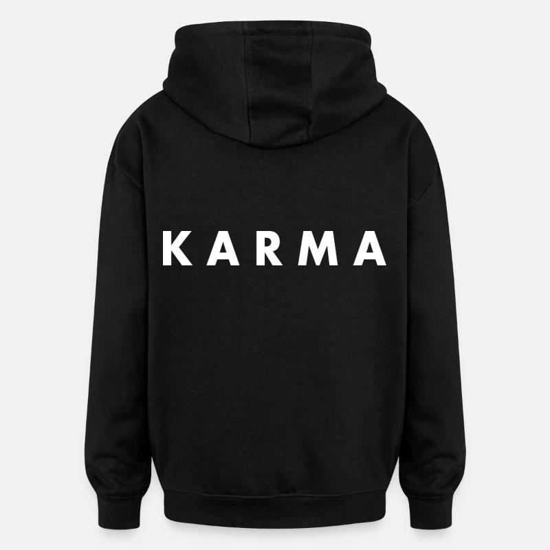 Karma - Sweat à capuche oversize unisexe - noir