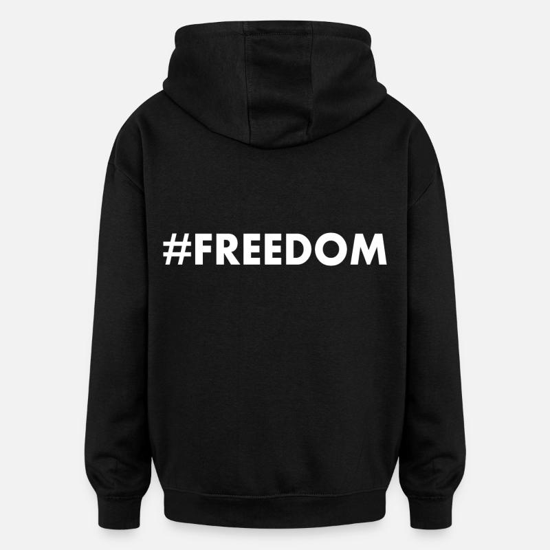 FREEDOM - Sweat à capuche oversize unisexe - noir