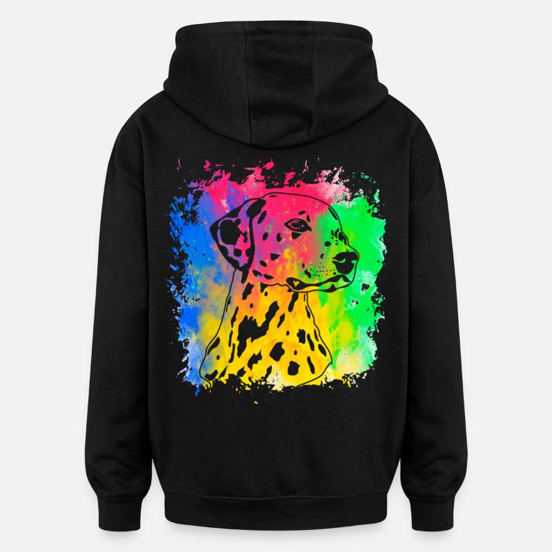 Dalmatien Rétro - Sweat à capuche oversize unisexe - noir
