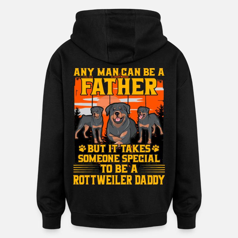 Rottweiler Papa - Sweat à capuche oversize unisexe - noir