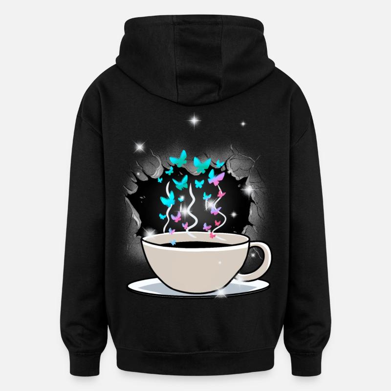 Kaffee Kaffeetasse Koffein - Oversized Unisex Hoodie - Schwarz