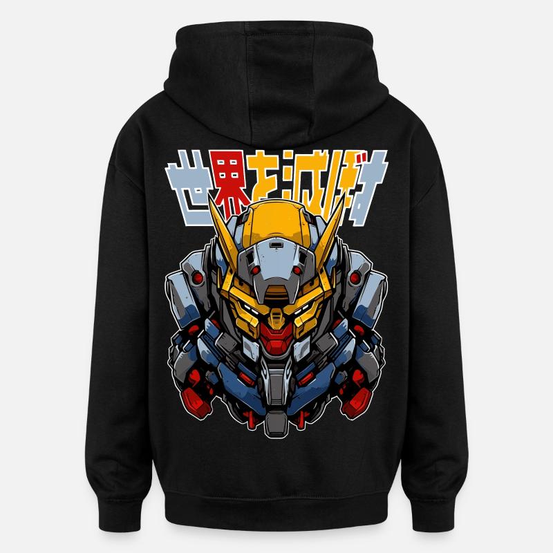Robots d’anime ! - Sweat à capuche oversize unisexe - noir