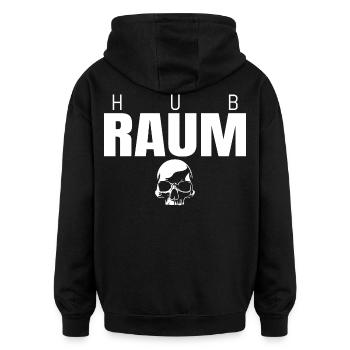 HUBRAUM Skull Rücken Print - Oversized Unisex Hoodie - Schwarz - Hinten - Noah (186cm)