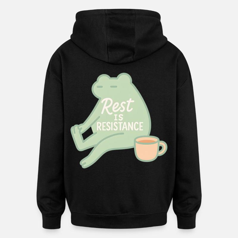 Calmness is resistance mindfulness affirmation - Oversized Unisex Hoodie - black