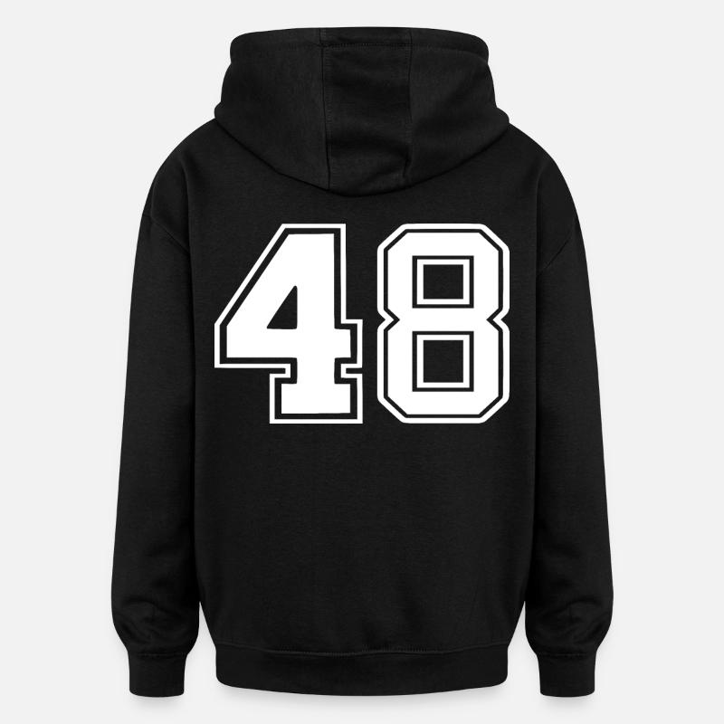 48 - Sweat à capuche oversize unisexe - noir