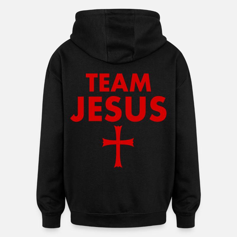 Croix de Jésus de l’équipe - Sweat à capuche oversize unisexe - noir
