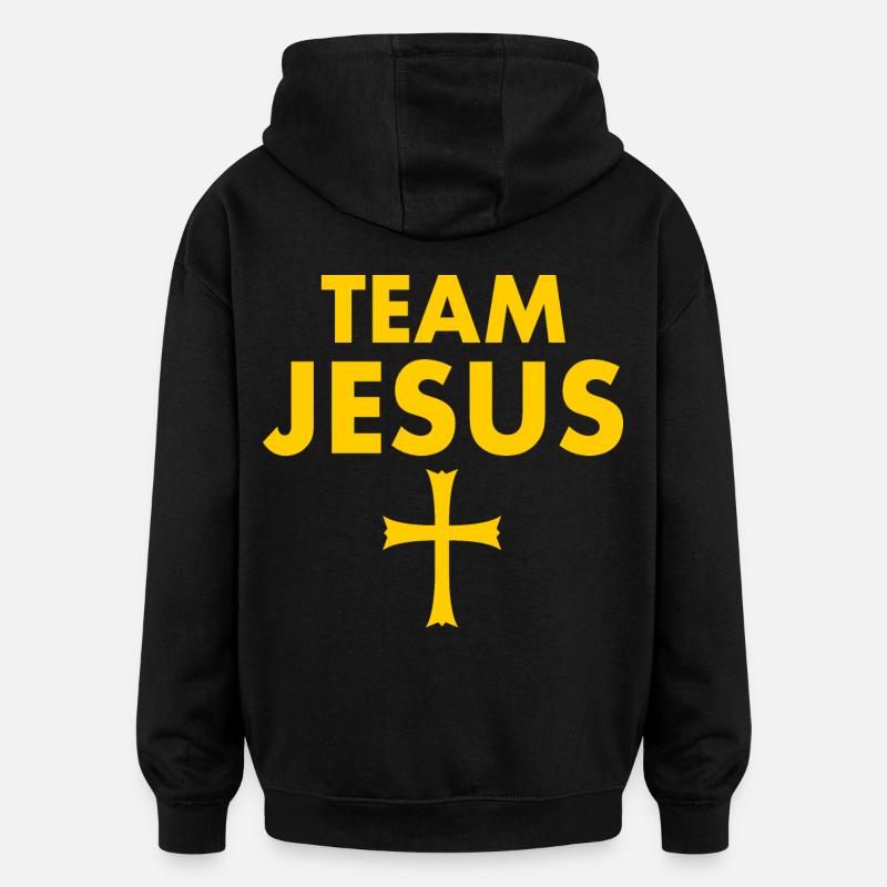 Team jesus - Sweat à capuche oversize unisexe - noir