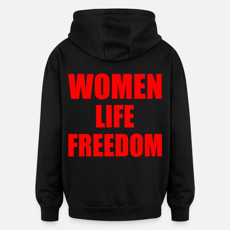 Women life freedom - Sweat à capuche oversize unisexe - noir