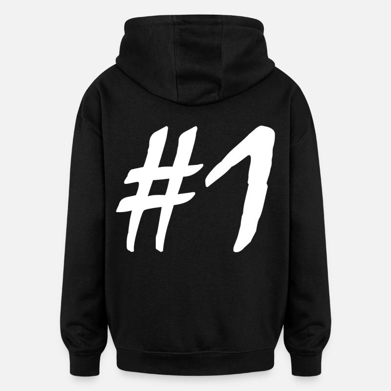 #1 - Sweat à capuche oversize unisexe - noir