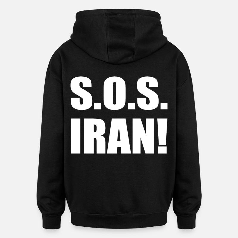 Sos iran - Sweat à capuche oversize unisexe - noir