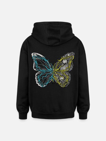 papillon insecte insectes - Sweat à capuche oversize unisexe - noir