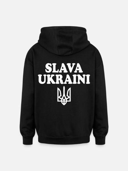 Slava ukraini - Oversized Unisex Hoodie - black