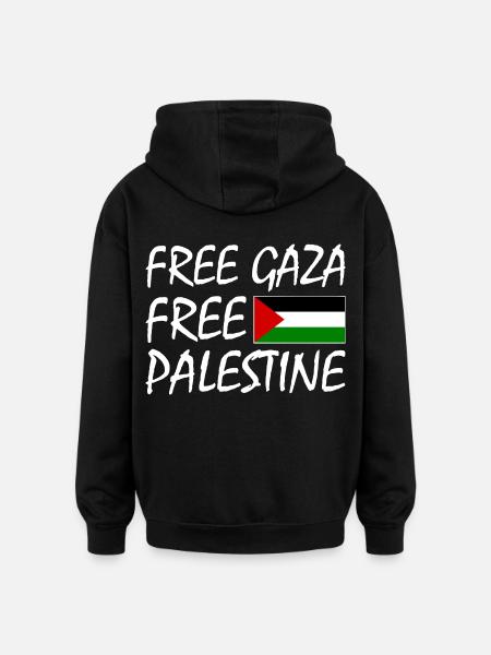Free gaza Free palestine - Oversized Unisex Hoodie - black