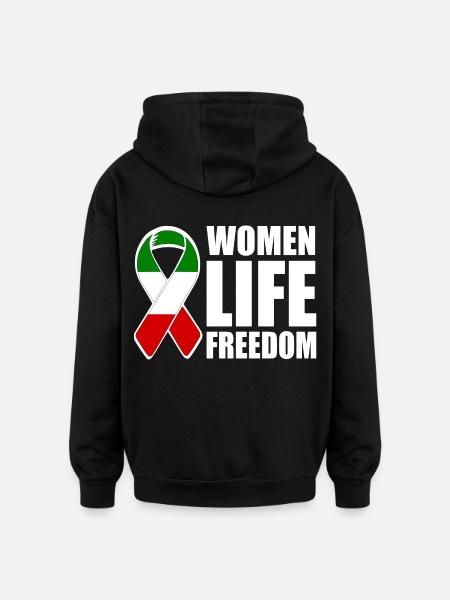 Women life freedom - Oversized Unisex Hoodie - black