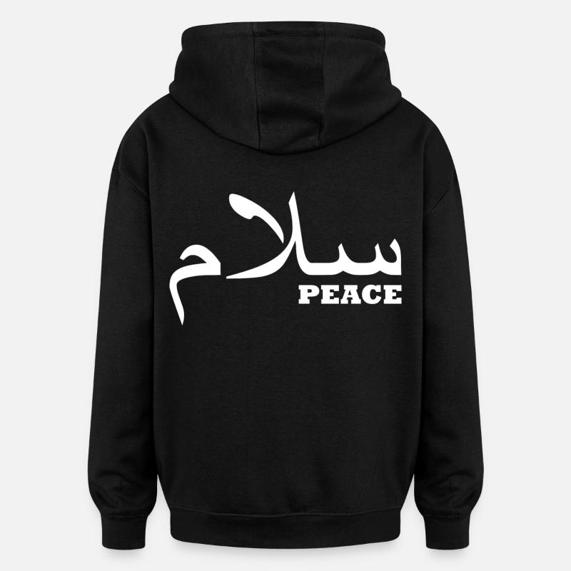 paix - Sweat à capuche oversize unisexe - noir