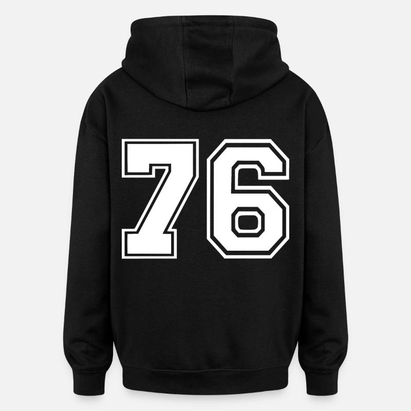 76 - Sweat à capuche oversize unisexe - noir