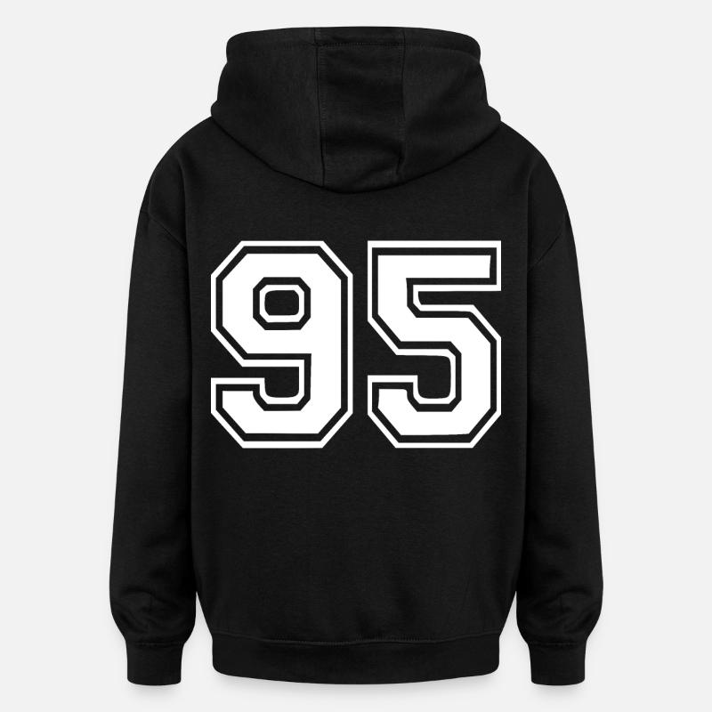 95 - Sweat à capuche oversize unisexe - noir