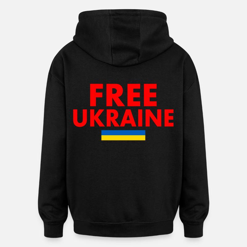 Free ukraine - Sweat à capuche oversize unisexe - noir