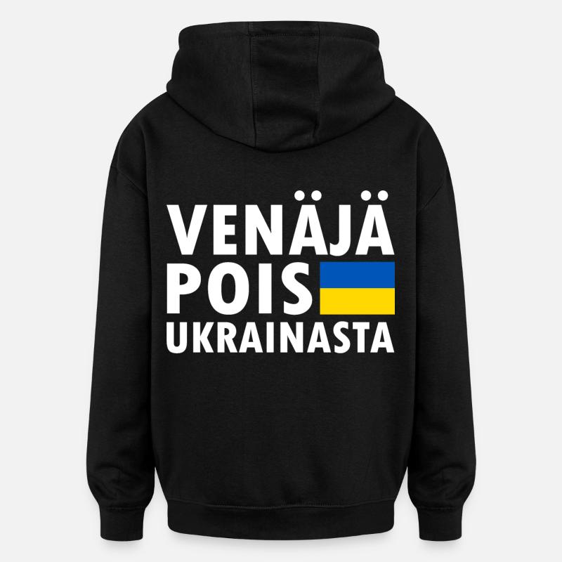 venäjä pois ukrainasta - Oversized Unisex Hoodie - Schwarz