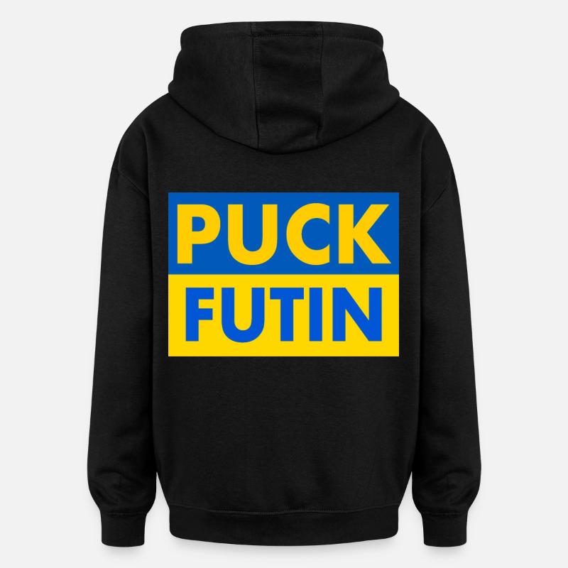 Puck futin - Sweat à capuche oversize unisexe - noir