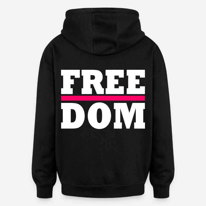 Freedom - Sweat à capuche oversize unisexe - noir