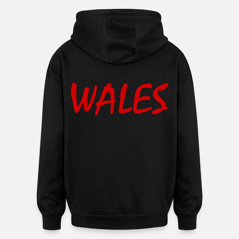 Wales - Sweat à capuche oversize unisexe - noir