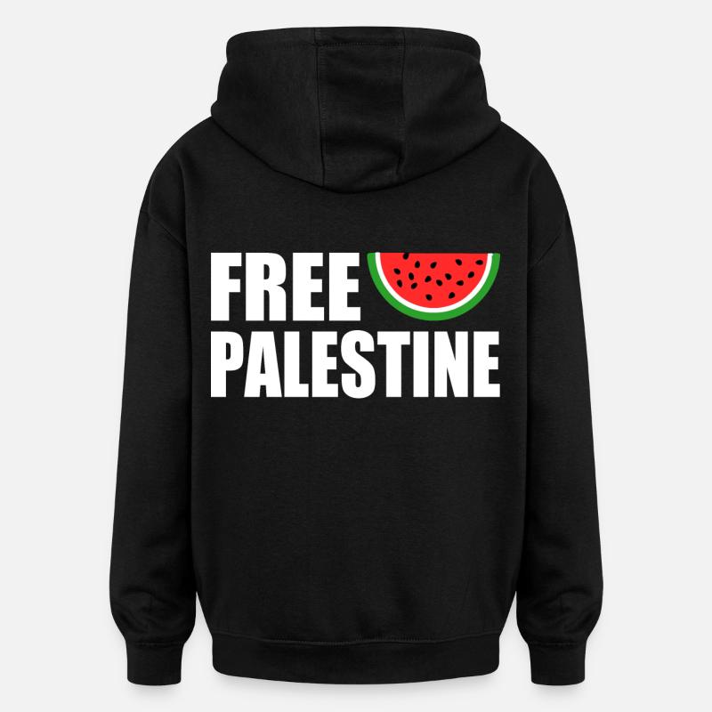 Free palestine - Sweat à capuche oversize unisexe - noir