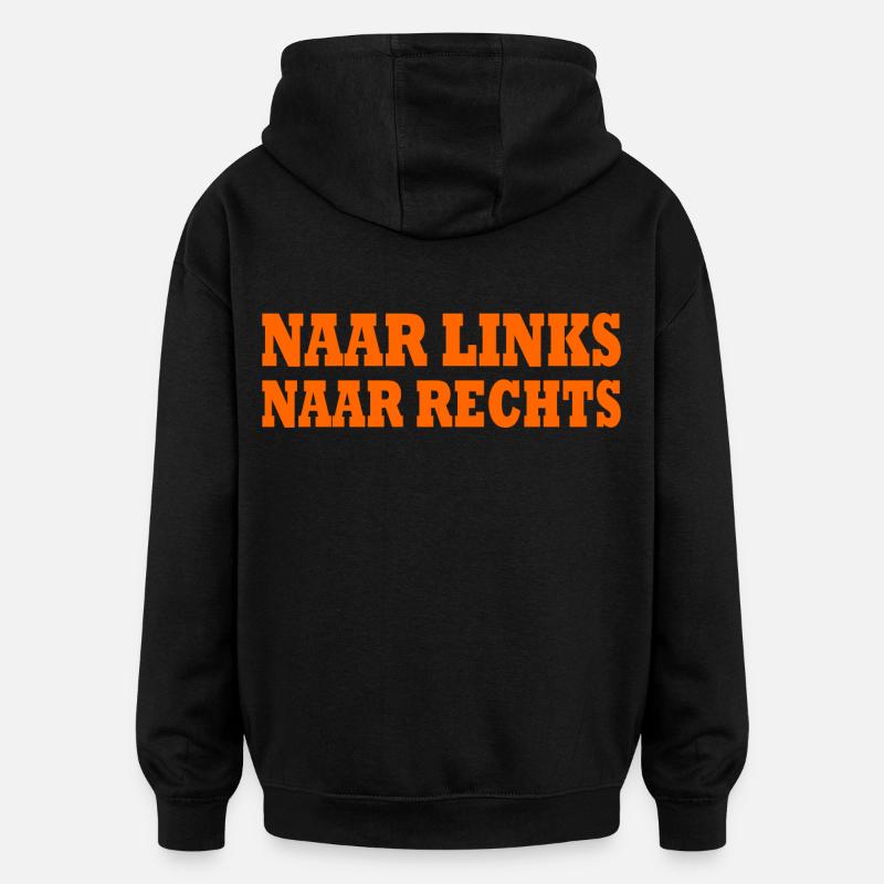 naar links naar rechts - Sweat à capuche oversize unisexe - noir