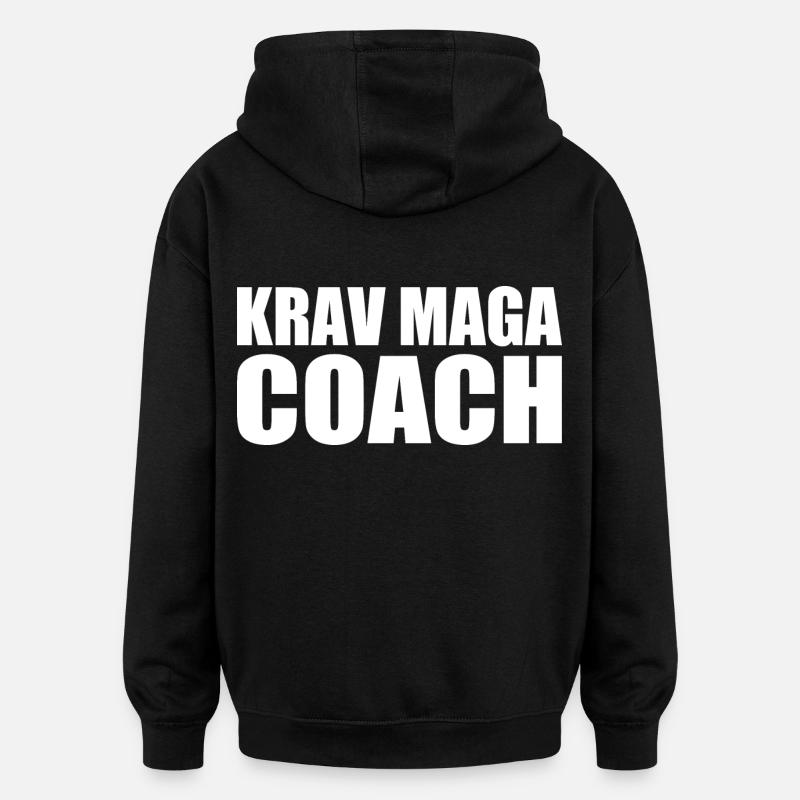 Krav maga - Sweat à capuche oversize unisexe - noir