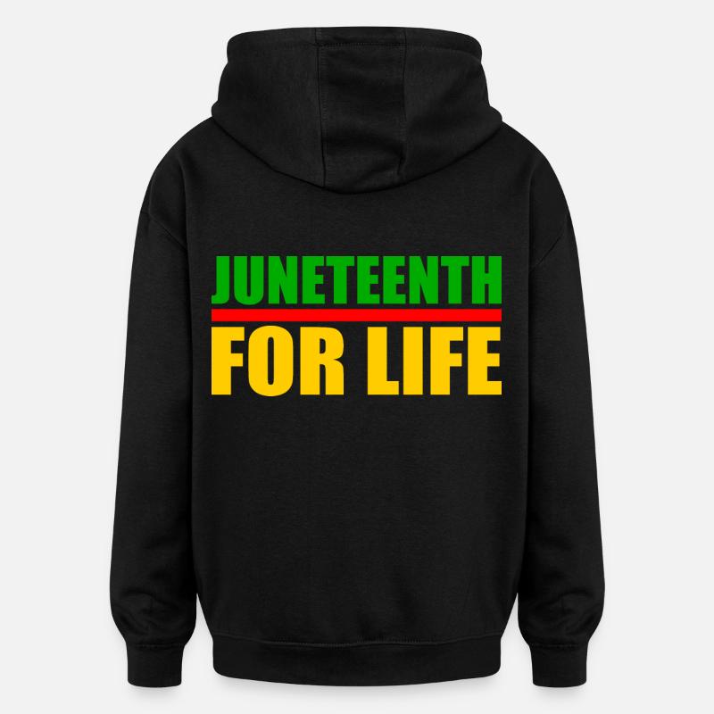 juneteenth - Sweat à capuche oversize unisexe - noir