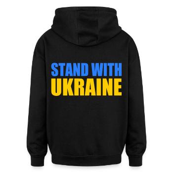 stand with ukraine - Oversized Unisex Hoodie - Schwarz - Hinten - Noah (186cm)