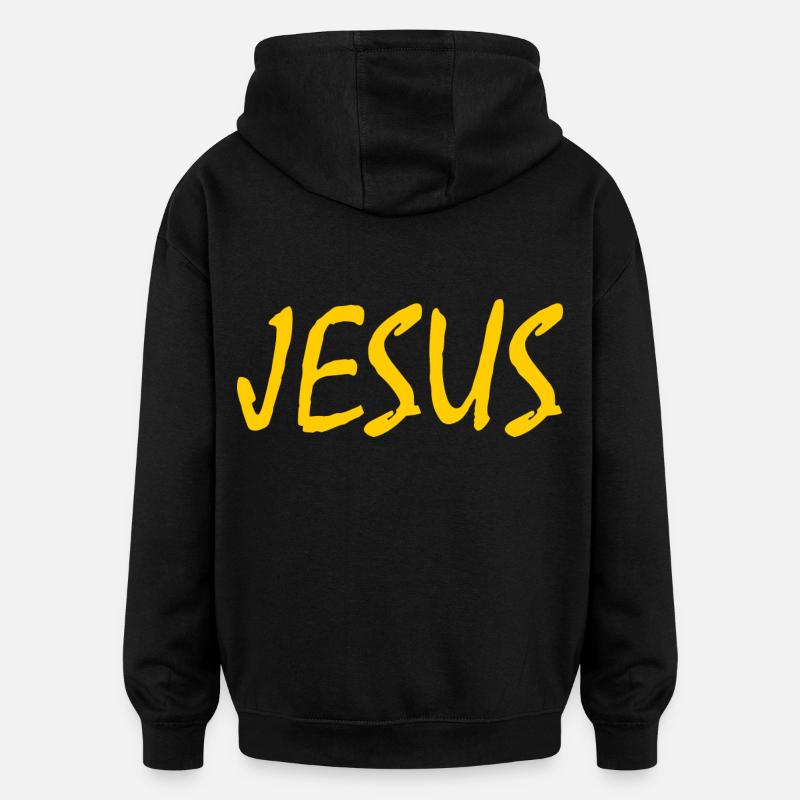 Jesus - Sweat à capuche oversize unisexe - noir