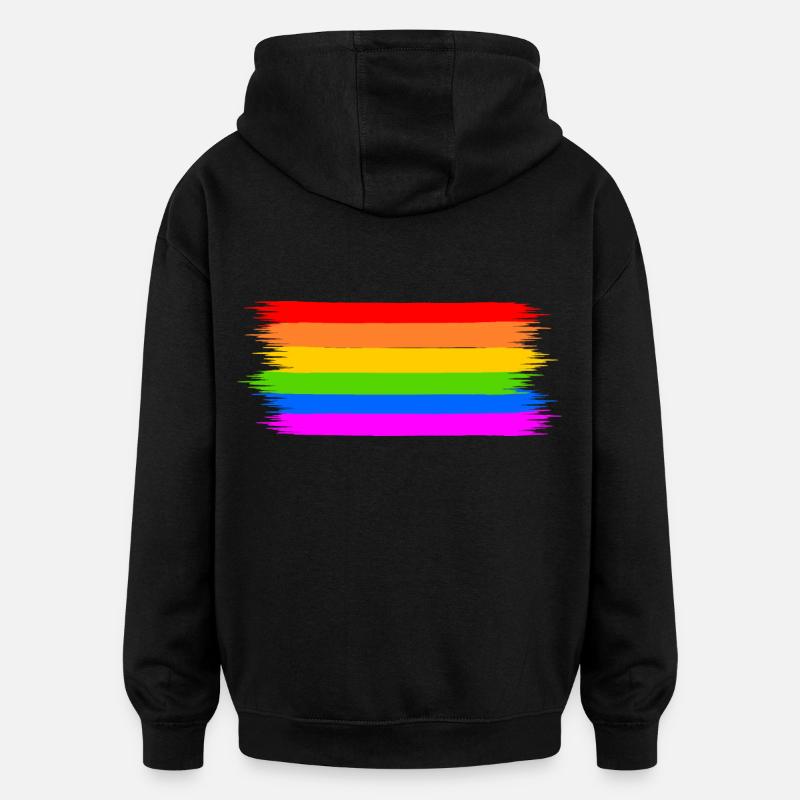Regenbogen Regenbogenfahne - Oversized Unisex Hoodie - Schwarz