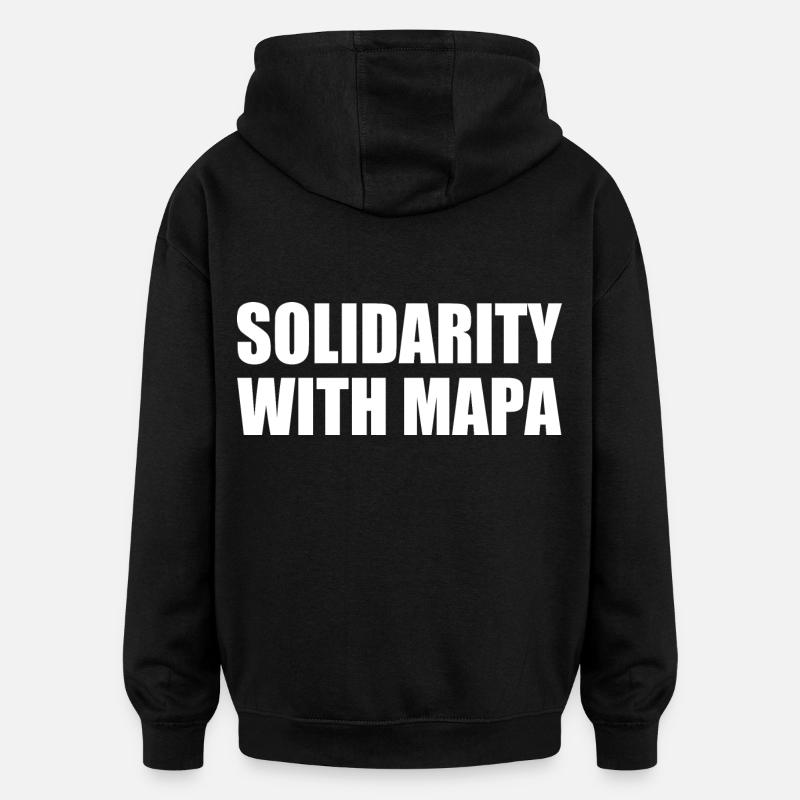 solidarity with mapa - Sweat à capuche oversize unisexe - noir