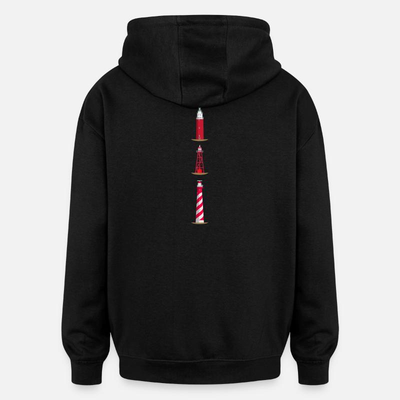 Leuchttürme Texel, Den Oever, Westerlichttoren - Oversized Unisex Hoodie - Schwarz