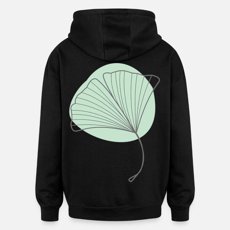 Ginkgo - Sweat à capuche oversize unisexe - noir