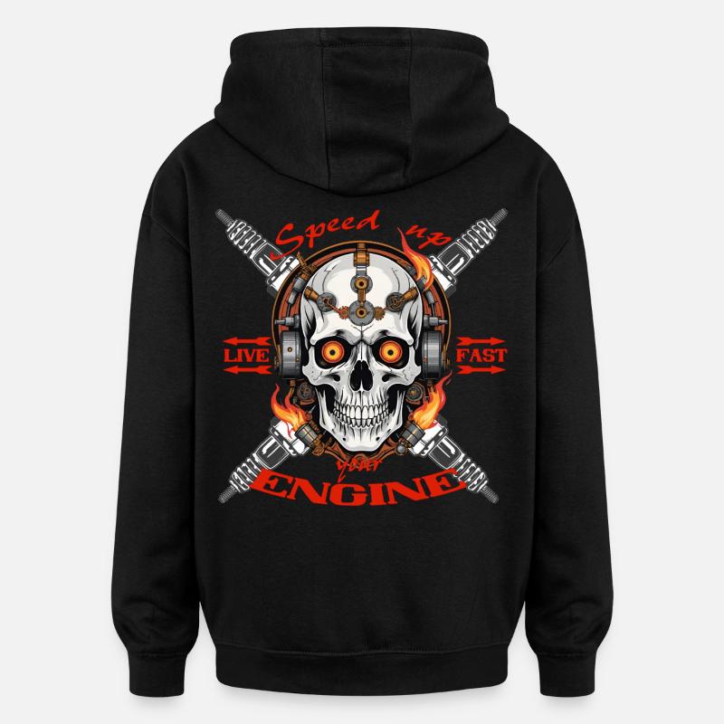 accélérer - Sweat à capuche oversize unisexe - noir