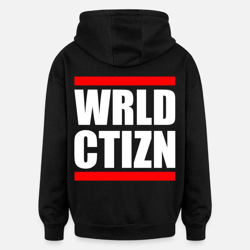 Wrld ctizn - world citizen - Sweat à capuche oversize unisexe - noir