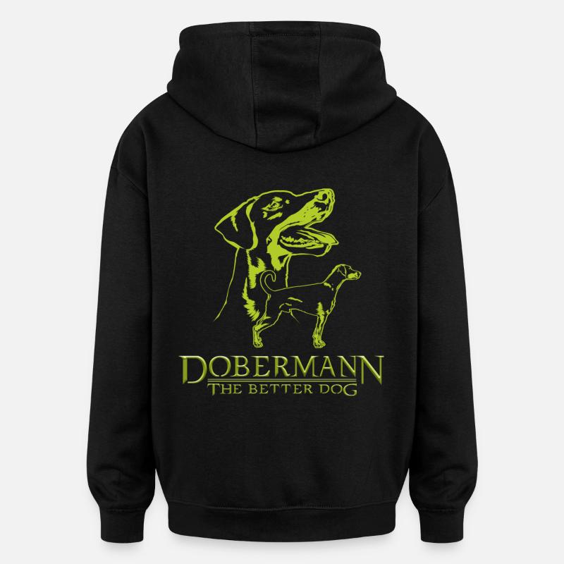 Dobermann TheBetterDog - Oversized Unisex Hoodie - Schwarz