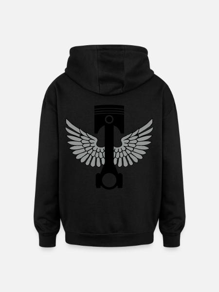 piston and rod 02 - Oversized Unisex Hoodie - black