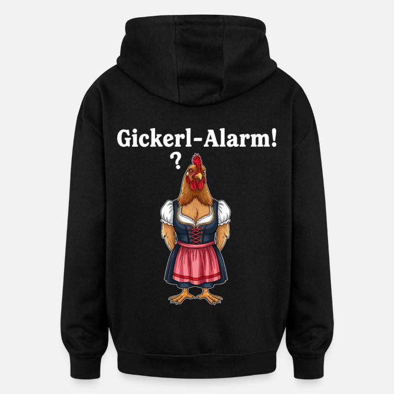 Gickerl alarm ! - Oversized Unisex Hoodie - black