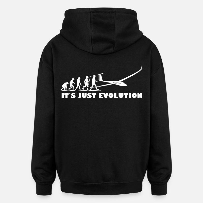 evolution gliding glider pilot - Oversized Unisex Hoodie - black
