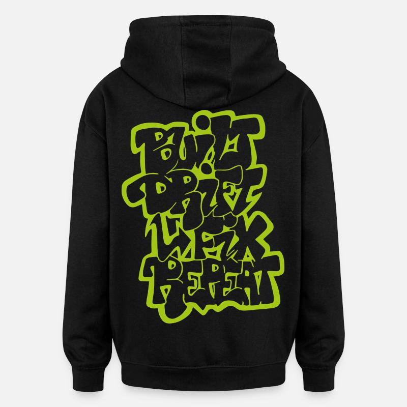 Built Drift Fix Repeat 02 - Oversized Unisex Hoodie - black