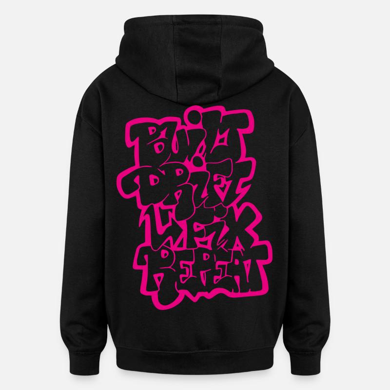 Built Drift Fix Repeat 03 - Oversized Unisex Hoodie - black